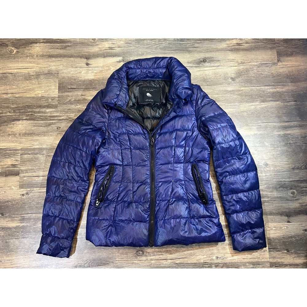 Zara Women's Cobalt Blue Lightweight Down Puffer Jacket‎ Minimal City Winter m